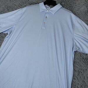 Peter Millar Adult Shirt Extra Large Blue Polo Summer Comfort All Over Mens